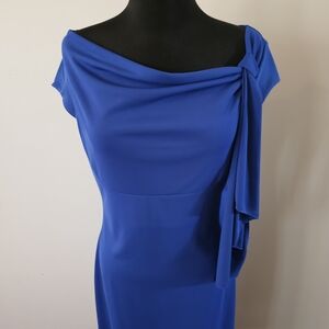 Royal Blue Fitted Midi Dress